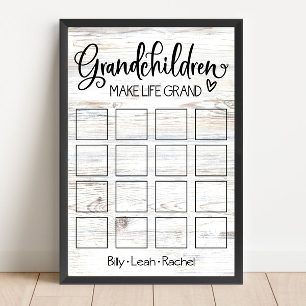 Grandchildren Make Life Grand Photo Sign