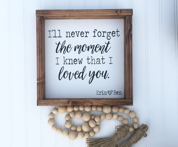 I'll never forget the moment I knew I loved you