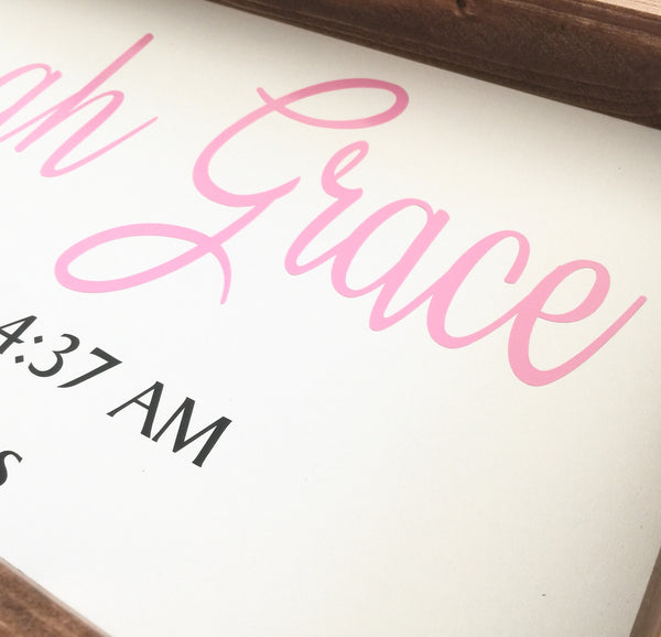 Personalized Birth Stat Sign