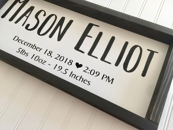 Personalized Birth Stat Sign