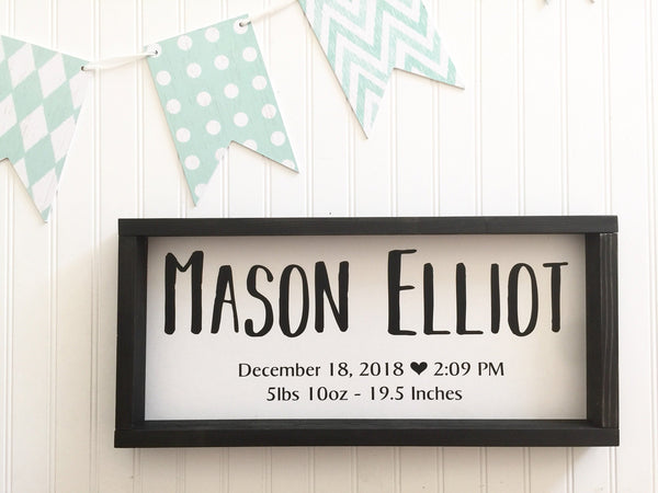 Personalized Birth Stat Sign