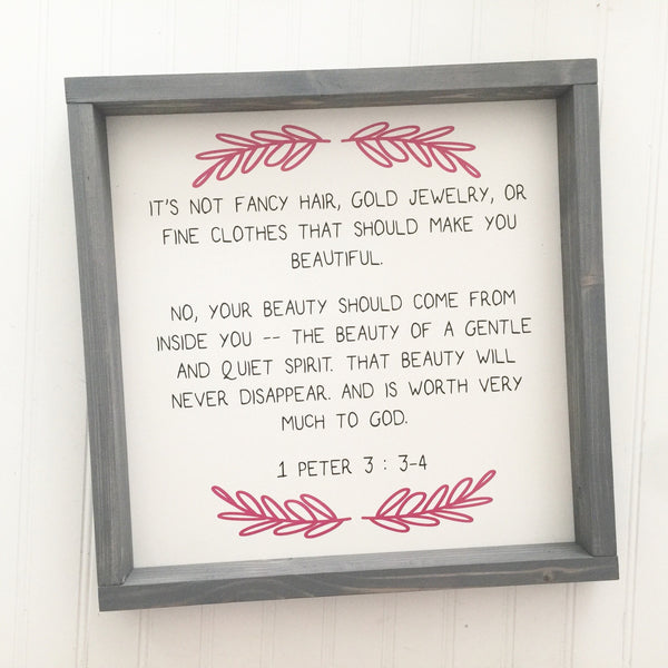 1 Peter 3: 3-4 | Its not fancy hair, gold jewelry or Fine Clothes