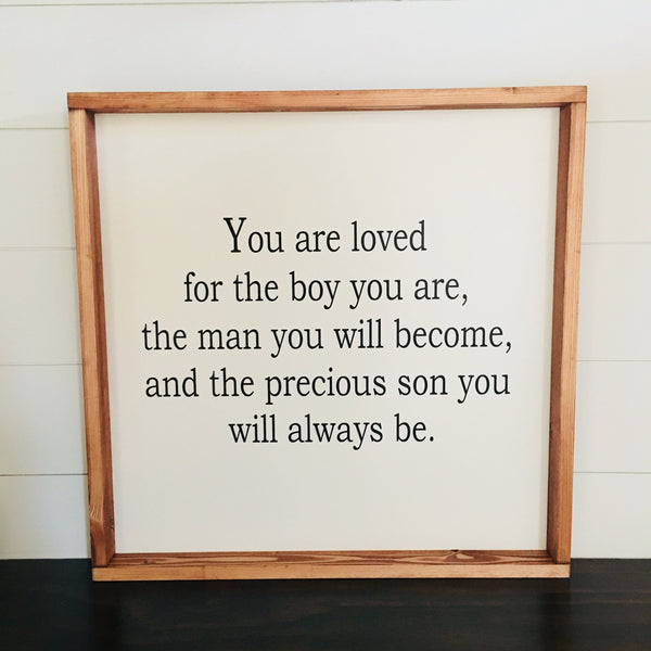 You Are Loved Wood Sign, Baby Boy Nursery Bedroom Decor, Baby Shower New Baby Gift, Farmhouse Wood Sign