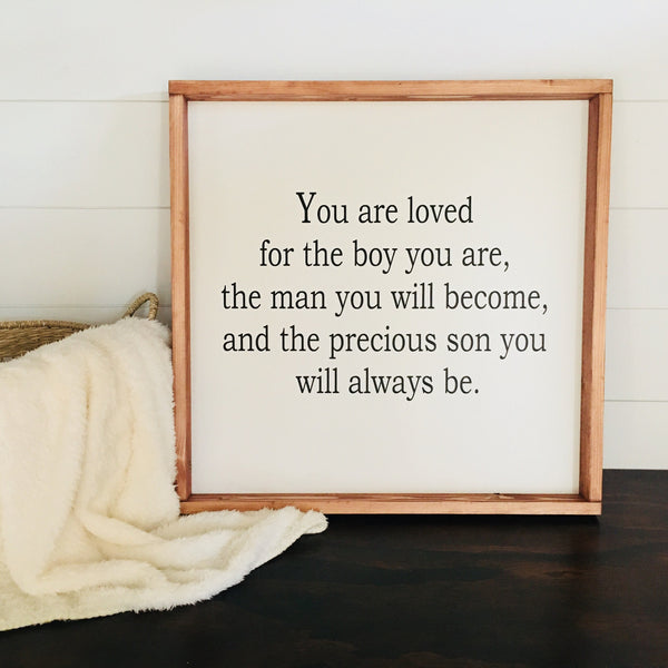 You Are Loved Wood Sign, Baby Boy Nursery Bedroom Decor, Baby Shower New Baby Gift, Farmhouse Wood Sign