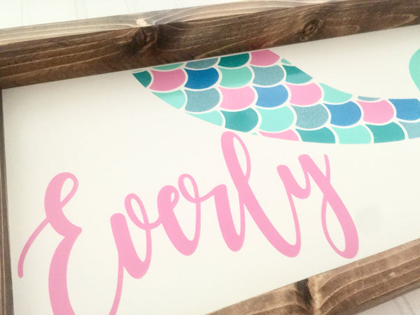 Mermaid Nursery Name Sign