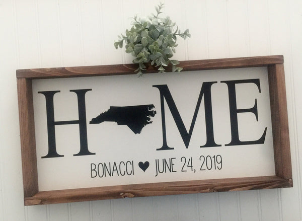 Personalized Home State Sign