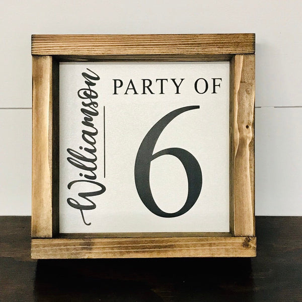 Personalized Party of # Sign