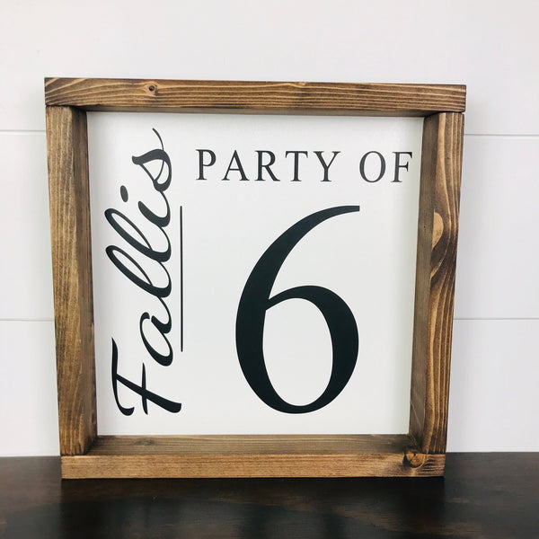 Personalized Party of # Sign