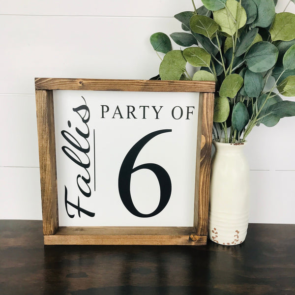 Personalized Party of # Sign