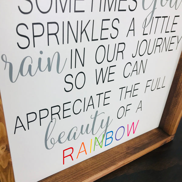 Sometimes God sprinkles rain