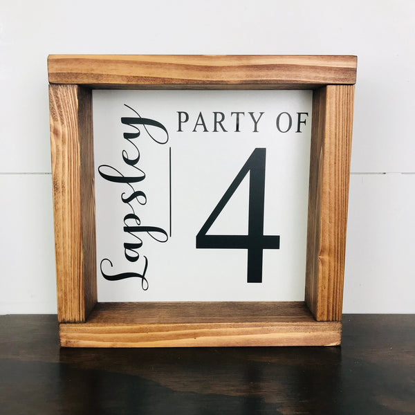 Personalized Party of # Sign