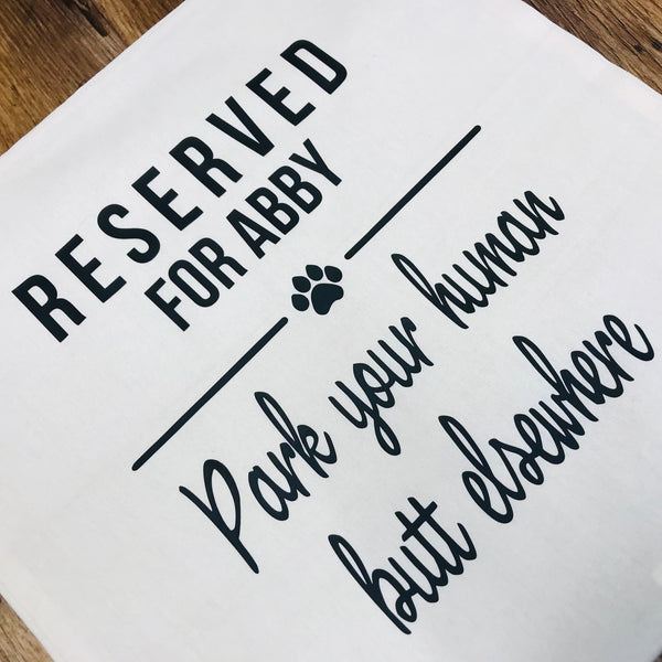 Reserved for the Dog Pillow, Personalized Reserved Pet Cushion, Pet Name Pillow Cover, Dog Lover Gift, Cat Lover Gift, New Pet Gift Idea