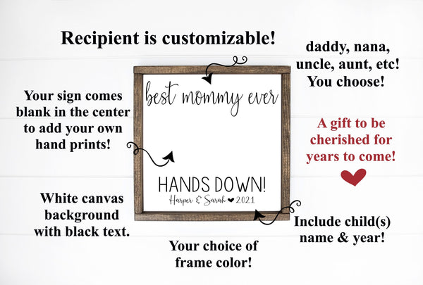 Best ever Hands Down DIY Hand Print Sign