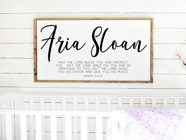 May the Lord bless you and protect you | Personalized Name Sign