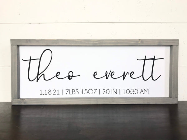 Baby Birth Stat Sign