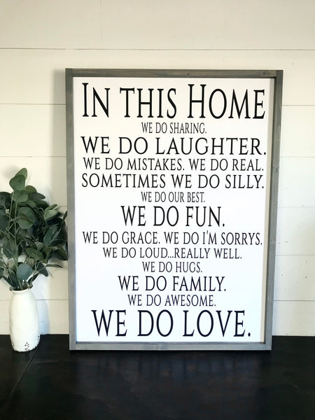In This Home Sign