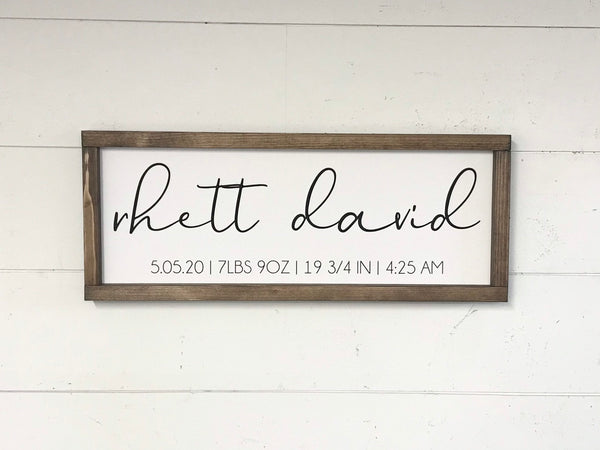 Baby Birth Stat Sign