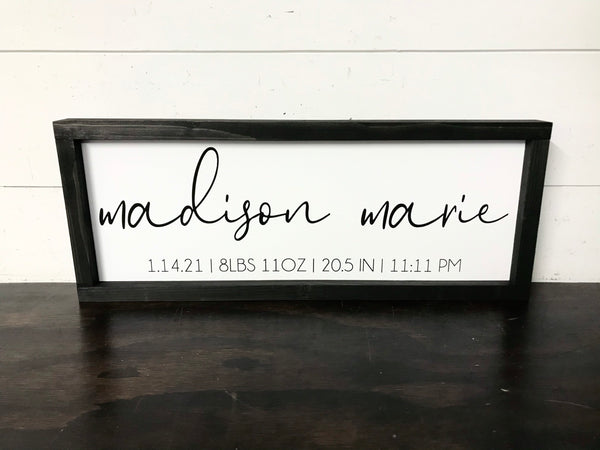 Baby Birth Stat Sign