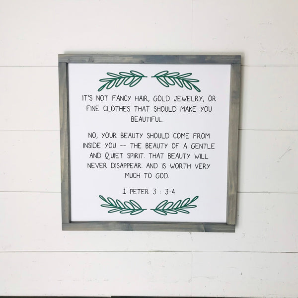 1 Peter 3: 3-4 | Its not fancy hair, gold jewelry or Fine Clothes