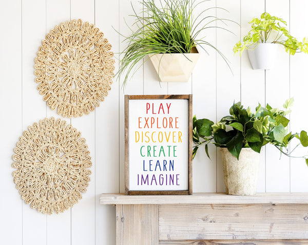 Play Explore Discover Create Learn Imagine