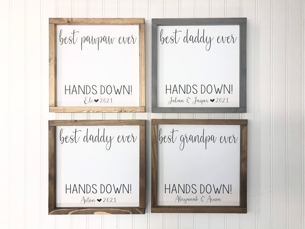 Best ever Hands Down DIY Hand Print Sign
