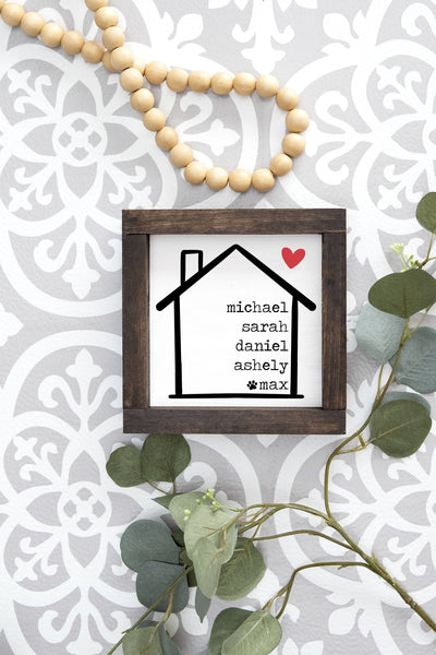 Family Names House Sign