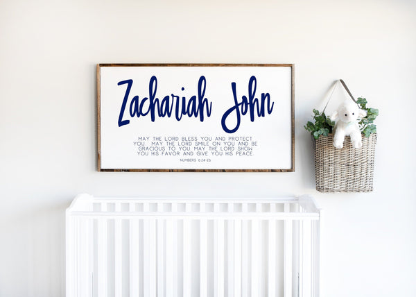 Name / Scripture Sign | Numbers 6:24-26 May the Lord bless you and protect you