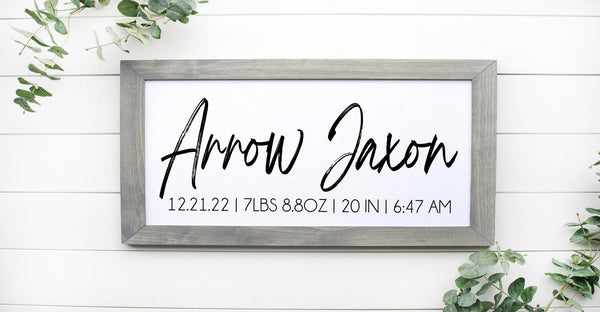 Baby's Birth Stat Sign
