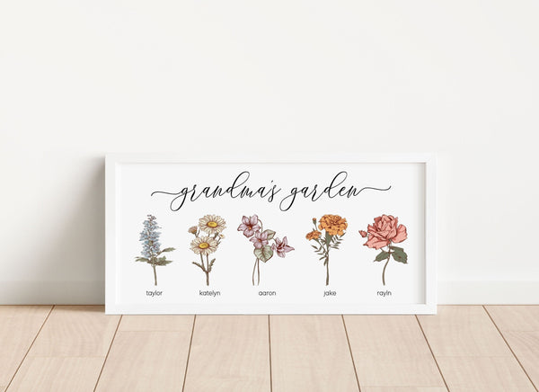 Personalized Garden Birth Month Flowers