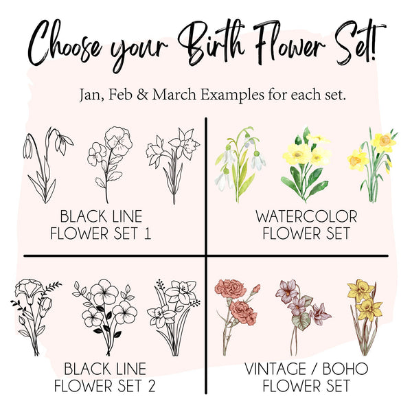 Personalized Garden Birth Month Flowers