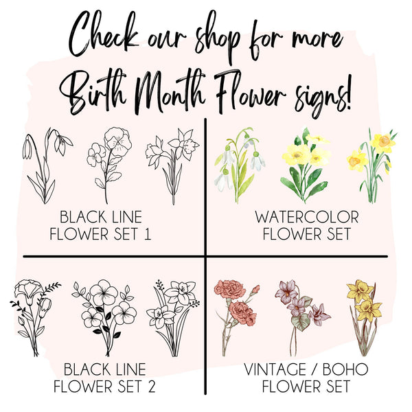 Watercolor Birth Month Flower