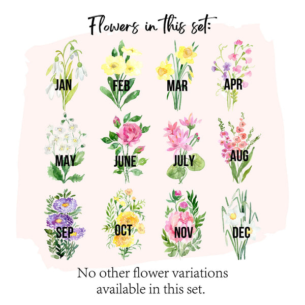 Watercolor Birth Month Flower
