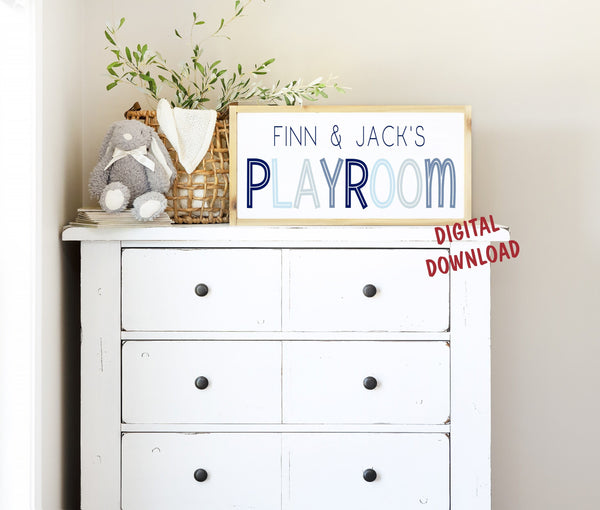 DIGITAL DOWNLOAD Personalized Playroom Sign, Custom Child's Name Sign, Girls Play room Decor, Boys Wall Art, Kids Name Play Art