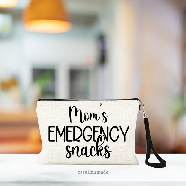 Mama Emergency Snacks Pouch, Mama Snack Bag, Zippered Snack Bag, Money Wristlet, New Mom Gift, Mama Travel Bag, Toddler Mom Gift