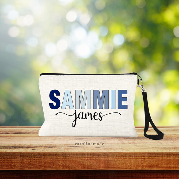 Personalized Name Makeup Bag, Cosmetic Pouch, Bridesmaids Gifts, Monogram Wristlet Bag, Gift for Teen Girls, Colorful Make Up Zipper Pouch