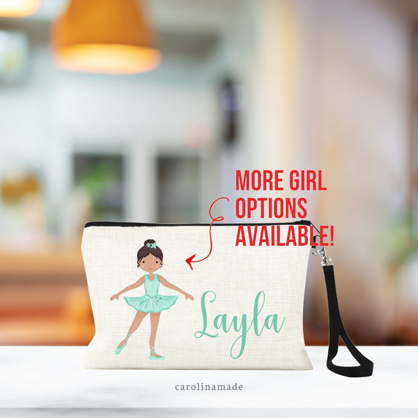 Personalized Ballerina Cosmetic Bag, Ballet Makeup Bag, Dance Gift Ideas, Dance Team Bag, Ballerina Bag, Gift For Girls, Custom Dance Bag