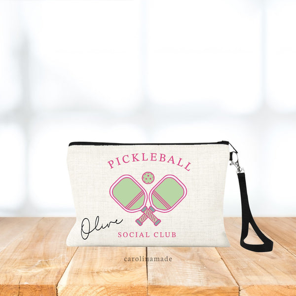 Pickleball social club pink & green design. Personalized with name.