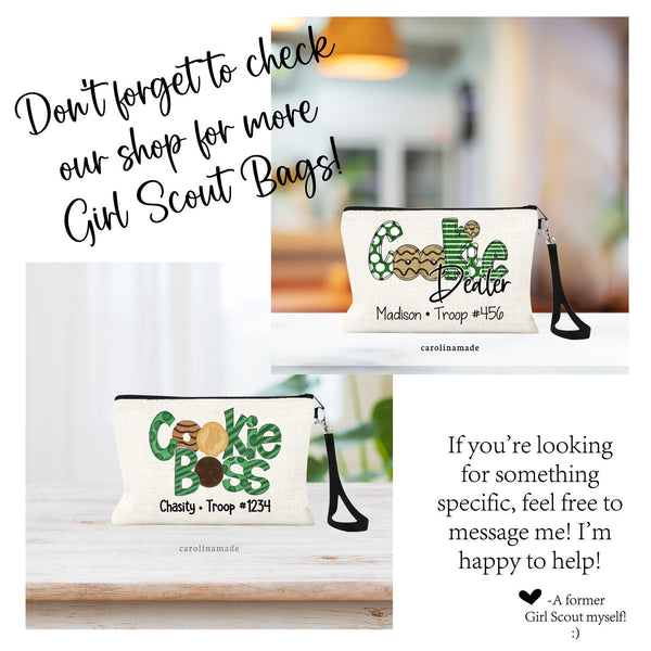 Personalized Cookie Cash Girls Bag, Girls Money Collection Bag, Group Gift, Peace Love Cookies, Cookie Money Zippered Pouch