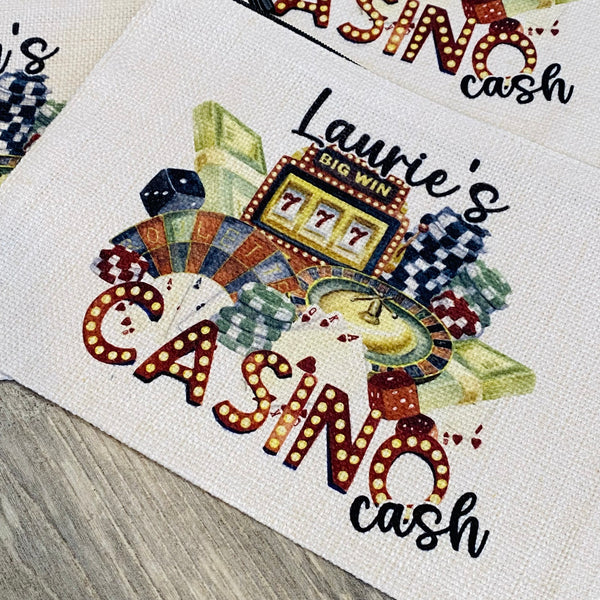 Personalized Casino Bag, Casino Cash, Personalized Vegas Trip Bag, Last Vegas Casino Accessories, Girls Trip to Vegas Casino Money Pouch