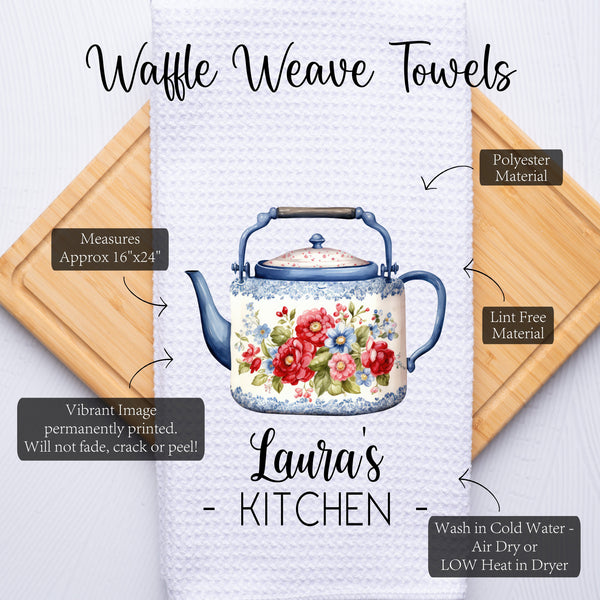 Easter Kitchen Hand Towel, He is Risen Floral Cross, Easter Kitchen Tea Towel, Dish Towel, Easter Gifts for Hostess, Christian Kitchen