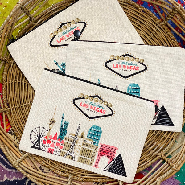 Personalized Las Vegas Bag, Las Vegas Girls Trip, Custom Name Vegas Zipper Pouch, Las Vegas Gift, Money Wristlet, Las Vegas Trip, Girls Trip