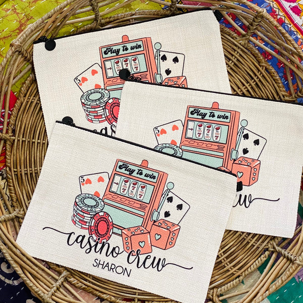 Personalized Casino Bag, Casino Crew Girls Trip, Casino Cash, Retro Vegas Trip Bag, Las Vegas Casino Accessories, Girls Casino Weekend