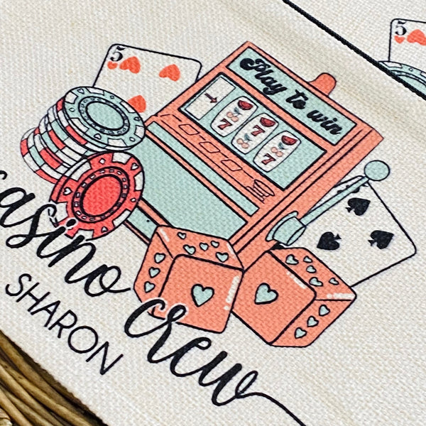 Personalized Casino Bag, Casino Crew Girls Trip, Casino Cash, Retro Vegas Trip Bag, Las Vegas Casino Accessories, Girls Casino Weekend