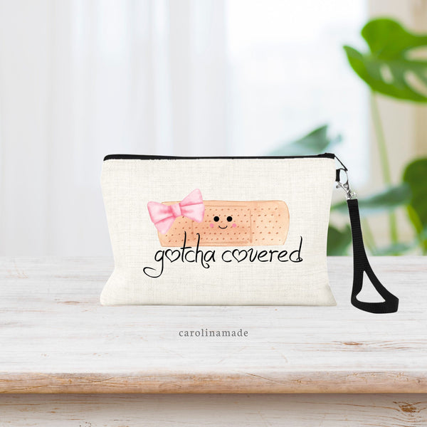 First Aid Bandage Bag, Zipper Pouch for Bandages, Cute First Aid Pouch, New Mom Diaper Bag Kit, Baby Shower Gift Basket Idea, Travel Bag