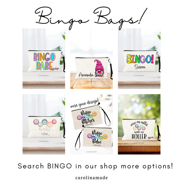 Bingo Babe Personalized Bag, Gift for Bingo Lover, Lucky Bingo Bag, Bingo Friends Gift, Gift for Bingo Player, Bingo Accessories, Bingo Bag