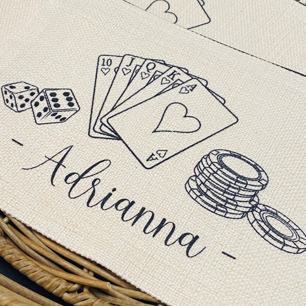 Personalized Casino Bag, Custom Text Poker Bag, Girls Trip, Casino Cash, Vegas Trip Bag, Las Vegas Casino Accessories, Girls Casino Weekend
