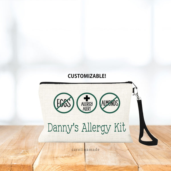 Personalized Medical Alert Bag, Epipen Pouch, Allergy Medication Zipper Pouch, Medication Storage Travel Bag, Custom School Allergy Bag