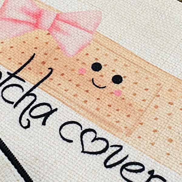 First Aid Bandage Bag, Zipper Pouch for Bandages, Cute First Aid Pouch, New Mom Diaper Bag Kit, Baby Shower Gift Basket Idea, Travel Bag
