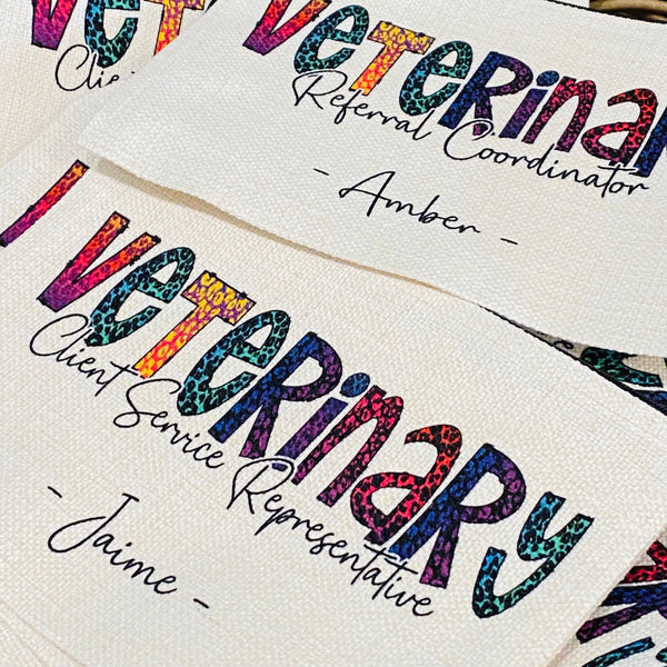 Custom Veterinary Bag, Personalized Vet Tech, Vet Assistant, Vet Receptionist, Makeup Bag Wristlet, Veterinary Accessory, Vet Appreciation
