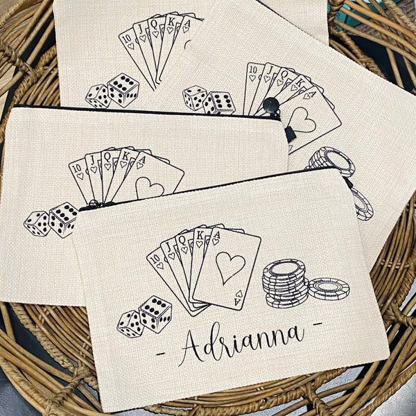 Personalized Casino Bag, Custom Text Poker Bag, Girls Trip, Casino Cash, Vegas Trip Bag, Las Vegas Casino Accessories, Girls Casino Weekend